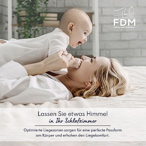 FDM Matratze 90x160 cm Härtegrad H3 Höhe 16 cm Kindermatratze Schaumstoffmatratze HR-Schaum Polyurethan-Schaum Buchweizen 7 Komfortzonen mit Hypoallergenem Waschbarem Premium-Bezug Oeko-Tex Paulo