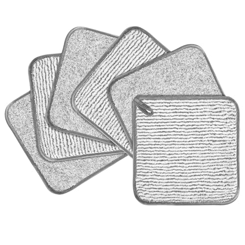 PHOGARY 6 paños desmaquillantes de microfibra lavables, reutilizables, lavables, paños de microfibra para la cara, toallitas desmaquillantes (20 x 20 cm)