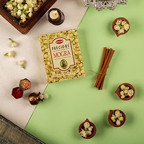 HEM Precious 5 Variant Assorted Dhoop Sticks Set | Bambooless & Charcoal-Free | Chandan, Gulab, Mogra, Lily & Musk Fragrances | Burns 25-30 Min | Approx. 55 Sticks | 60g Each