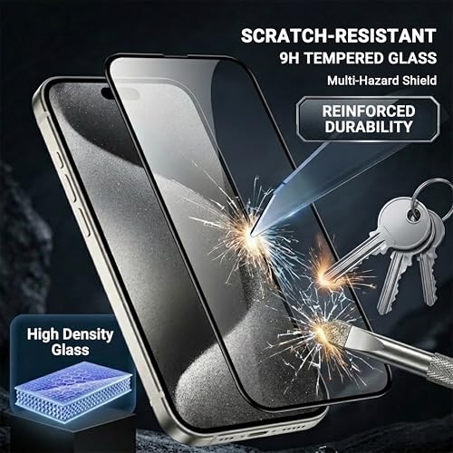 Image of Premium Tempered Glass for iPhone 13 /13 Pro /14 /17e /16e | Edge-to-Edge Protection | 9H Military Grade Hardness | Bubble-Free HD Clear Screen Protector