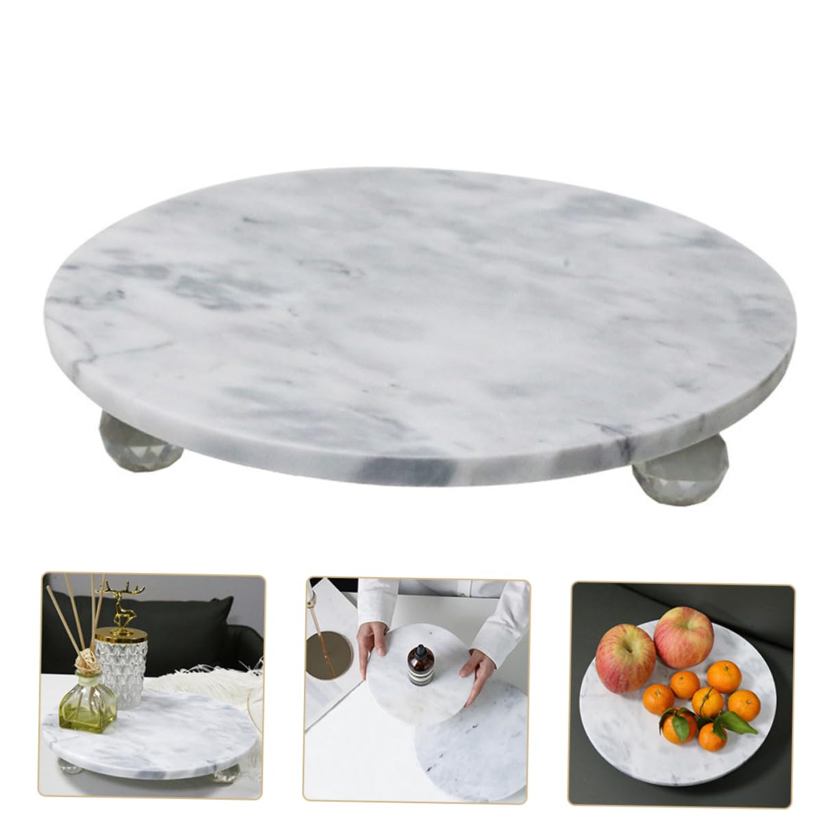 CALLARON Soporte Decorativo De Mármol para Joyería Bandeja Multifuncional para Hogar y Baño Organizador De Accesorios Elegante y Práctico