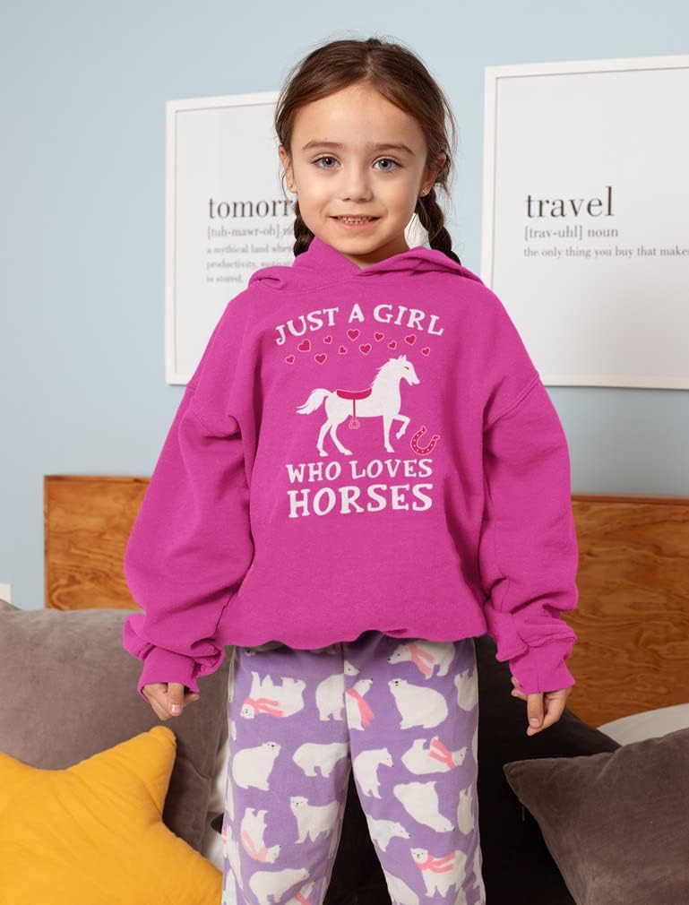 Tstars Just A Girl Who Loves Horses Hoodie Horse Lover Gifts Girls Kids Hoodies