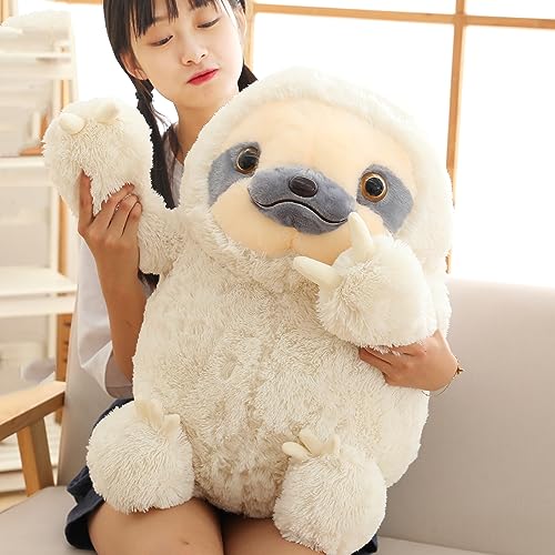 Image of Winsterch Giant Sloth Stuffed Animal 27.5 inch Soft Plush Toy, Ivory | Adorable Goofy Expressions, Big Sized for Cozy Cuddling, Soft Plush, Ideal Gift for Boys and Girls