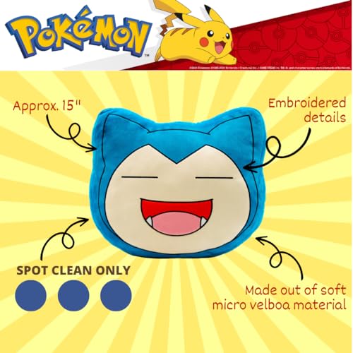 Image of Pokemon Snorlax Decorative Plush Pillow - Anime Bedding Accent for Kids - Super Soft, One Size - (Officially Licensed Product) by Franco