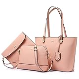 Handbags for Women Shoulder Bags Tote Satchel Hobo 3pcs Purse Set Pink