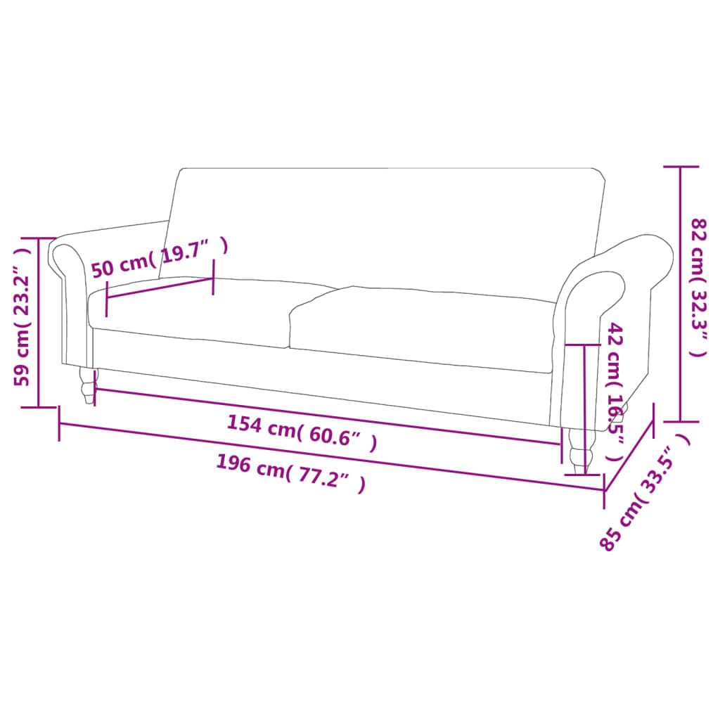 vidaXL Canapé à 2 Places Convertible accoudoir Daim synthétique Marron