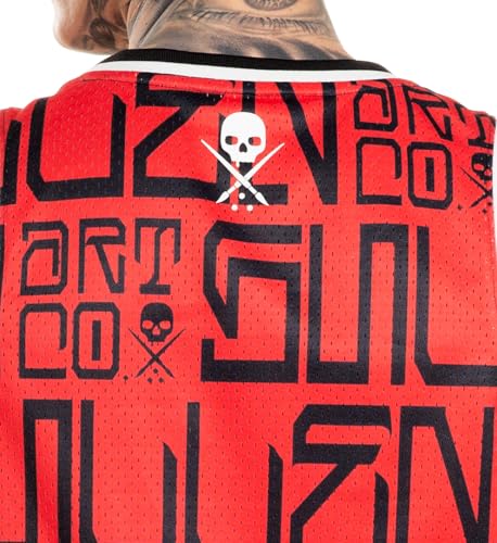 Sullen Men's Meas Tattoo Lifestyle Graphic Art Sleeveless Breathable Arm Ribbed Jersey Tank Red4