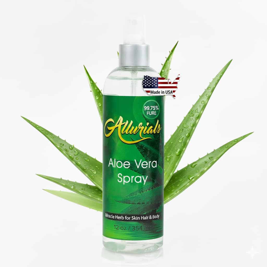 Amazon.com : Allurials 99.75% Pure & Organic Aloe Vera Spray, Clinically  tested & Dermatologist approved, Hydrates & Heals Dry & Damaged Skin &  Hair- 12 Oz : Health & Household