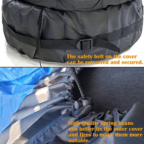 Image of Tire Cover 4pcs Skyour Adjustable Waterproof Seasonal Spare Car Wheel Tire Storage Bag Tote Protective Cover Dustproof Tire Tote Wheel Protector Covers with 4pcs Wheel Felts (Black-B, S)
