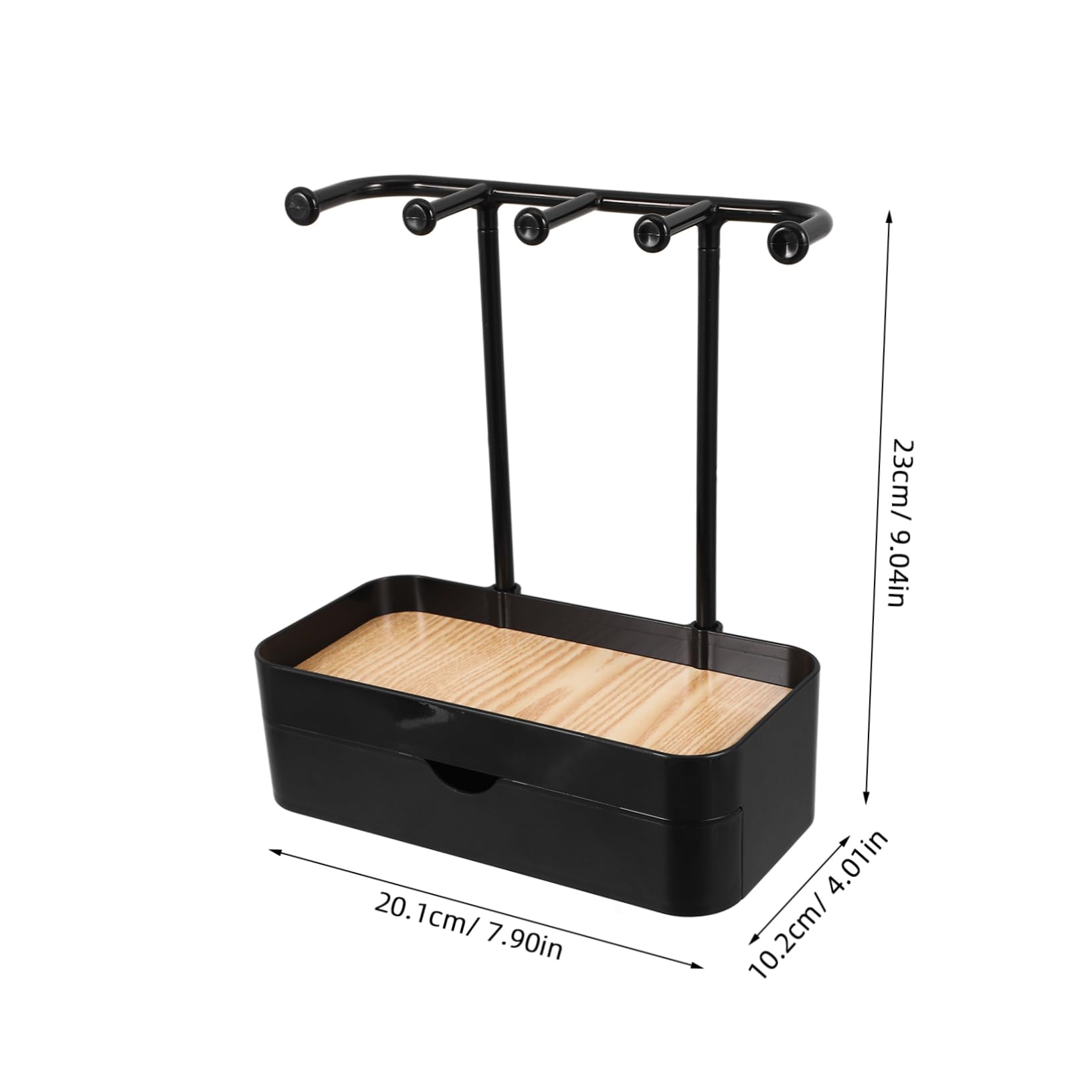 Organizer Plastico in o Legno Elegante Collane a Orecchini Strato Espositore Doppio Gioielli da Scrivania Camera Toeletta