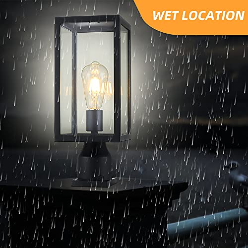 Windben Outdoor Post Light,Lamp Post Light Fixture,Post Lantern With Pier Mount Base,Matte Black thumb #3