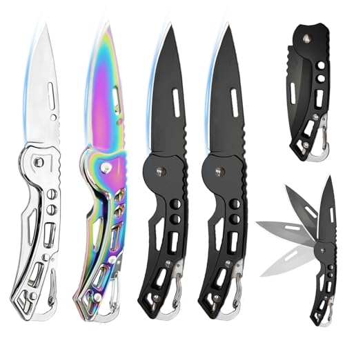 WWZJ 4 Pack Folding Keychain Knives