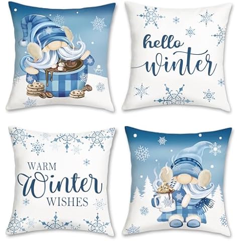 Bonhause Winter Cushion Covers Set of 4 Cover