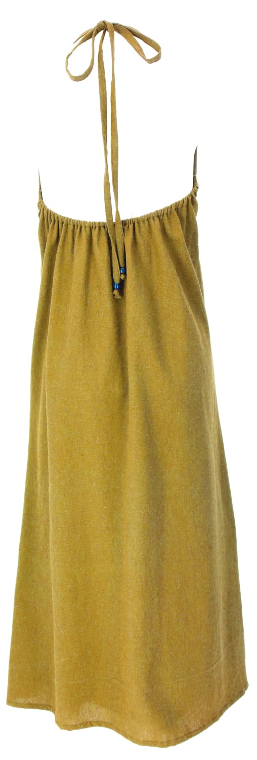 Natürliches Boho Sommerkleid, alternatives Neckholder Kleid