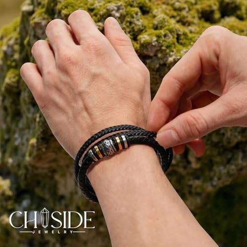 Pulsera para hombre trenzada acero inoxidable con mensaje miniatura 7