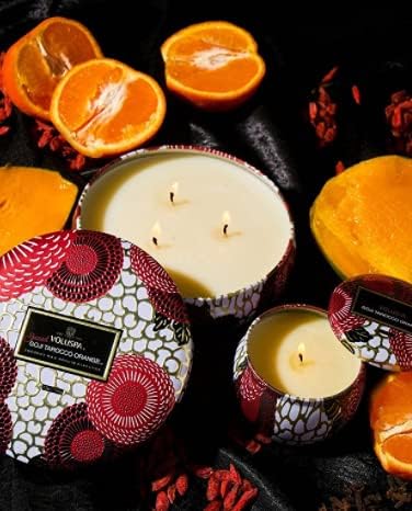 Voluspa Spiced Goji Tarocco Orange, 3 Wick Tin Candle, 12 Ounces, 40 Hour Burn Time, Coconut Wax for Clean Burning, Handcrafted in The USA - Image 2