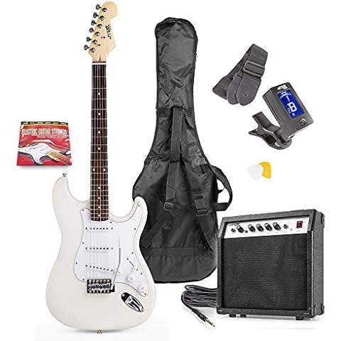 Max Gigkit White Beginner Electric Guitar Kit Cover
