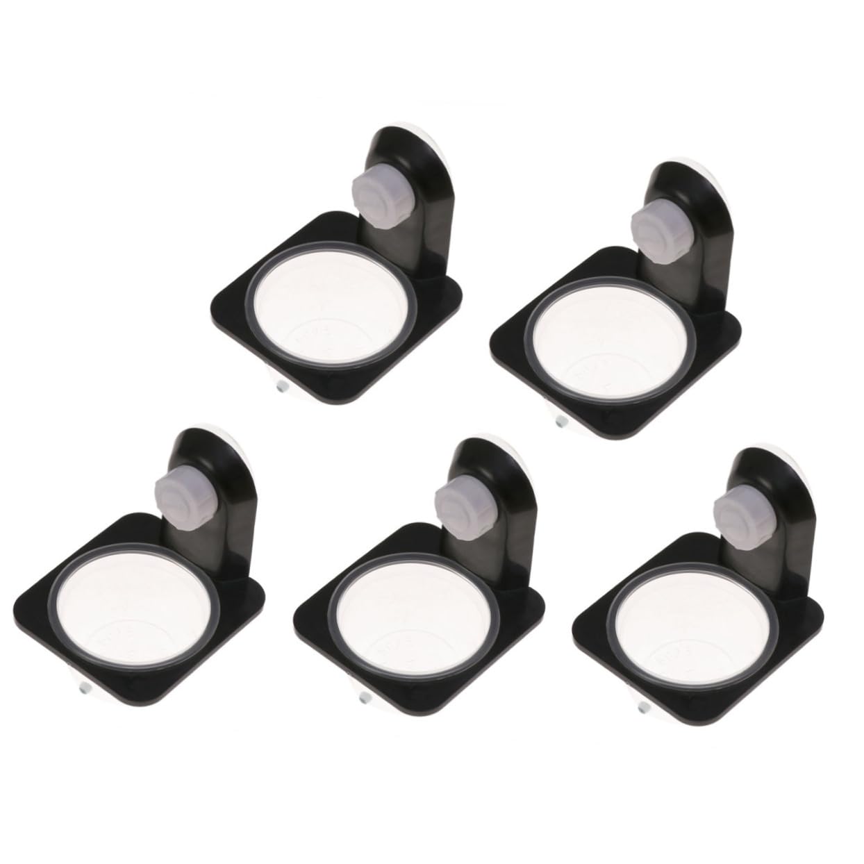 KESYOO 5pcs Reptile Food Water Dish Suction Cup Style Black Feeding Bowls for Tortoise Lizard and Reptiles Space Saving Easy Clean Design Compatible with Tanks and Boxes