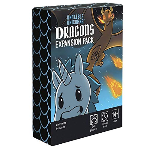 BDWN Il Super Gioco Unstable Unicorns Dragons Expansion Pack Pacchetto di espansione Draghi Unicorni instabili Gioco di Carte strategico per Adulti e Adolescenti e Gioco da Tavolo per Feste