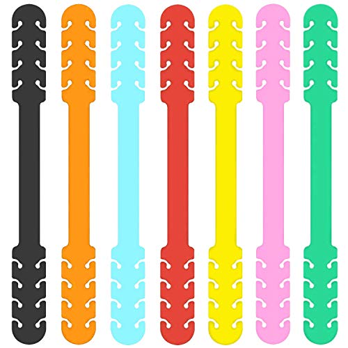7 Piezas Salvaorejas de Silicona para Mascarillas - Sujeta Mascarillas con Adaptador Ajustable de 4 Ganchos - Protector de Orejas y Enganches Soportes para Mascarillas.