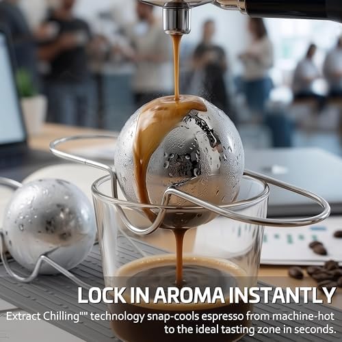 2 Pack Espresso Cooling Ball, Stainless Steel Coffee Ice Chiller Rocks - 1