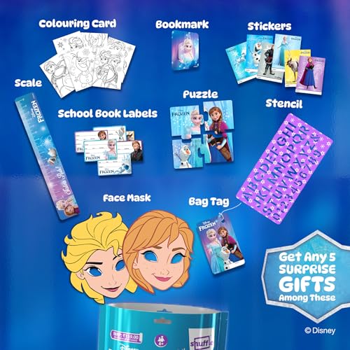 Image of Shuffle Frozen Surprise Gift Bag for Girls | 6-in-1 Elsa & Anna Themed Activity & Stationery Kit with Mega Surprise | Birthday Return Gift for Kids