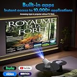 4K Mini Beamer 2026 Neueste Wi-Fi 6 Bluetooth Projektor mit Eingebauten Apps 1080P Auflösung HiFi...
