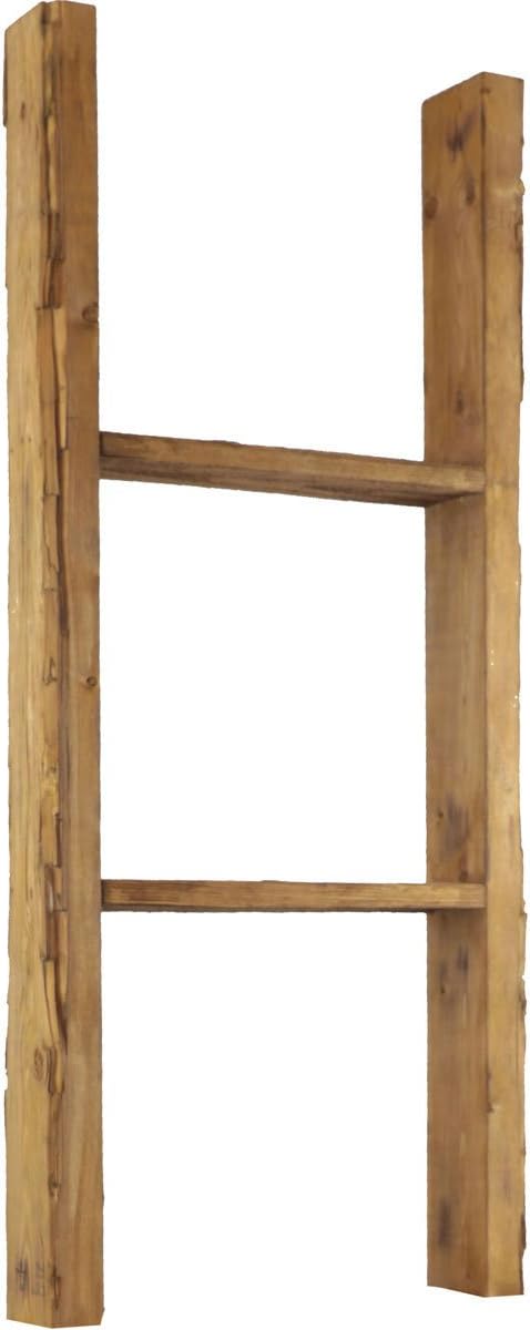 Ekena Millwork DECR015X036X04LDRBR Vintage Farmhouse 2 Rung Ladder, Barnwood Decor Collection, 15"W x 36"H x 3 1/2"D, Weathered Brown