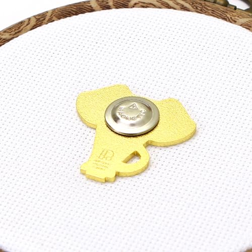 Image of Needle Minder Set - Mandala Elephant Magnetic Needle Minder + 2 Needle Threaders + Crane Scissors. Enamel Pin for Cross Stitch, Embroidery and Craft