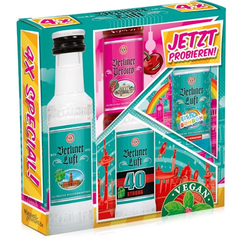 Berliner Luft Special | Likör-Geschenkset | Original (18%) , Persico (16%), Eisbonbon (18%), Strong...