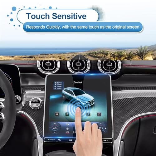 Coleya (2Pack) Mercedes C300 (2022-2026)/GLC300 (2023-2026) Screen Protector for (11.9In Navi+12.3In Dash) Displays, 9H Tempered Glass 2024 2025 2026 C-Class/GLC-Class/CLE Coupe/SL Accessories by Coleya - Used condition - Image 5