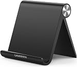 UGREEN Cell Phone Stand Holder for Desk Adjustable Compatible with iPhone 13 12 Pro Max 11 SE XS XR 8 Plus 6 7 Samsung Galaxy Note20 S20 S10 S9 S8 Cellphone Mobile Phone Holder Foldable Black