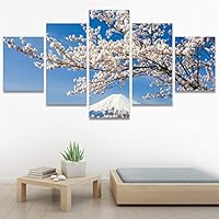 SIGNWIN 5 Panel Canvas Wall Art Modern Art Multicolor Nature Photography Relax/Calm Romantics Waterfall for Home Decorations Ready to Hang - 60