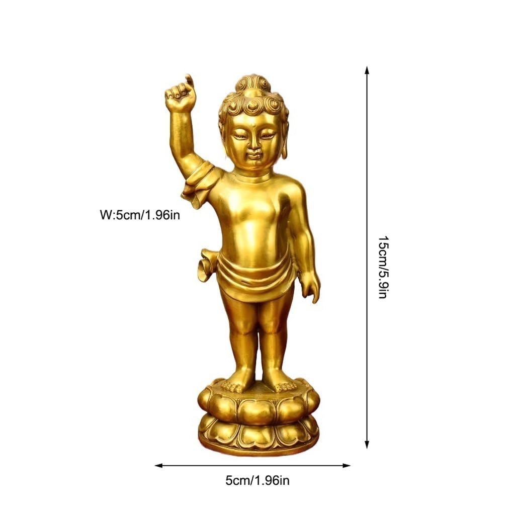Posąg Buddy do medytacji wnętrz dekoracja Bodhisattwa Statua Dekoracja domu Statua Mosiądz Feng Shui Dekoracja Medytująca Statua Buddy Figurka Rzeźba (S)