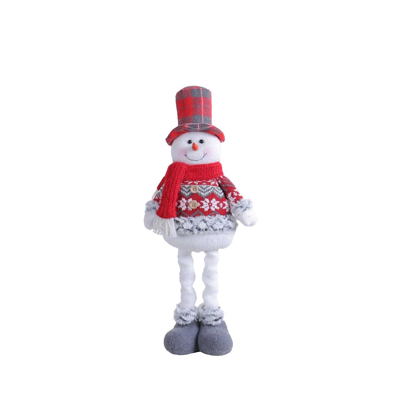 Christmas Figurine Telescopic Legs Santa Claus Snowman Reindeer Xmas Ornament Standing Christmas Gnomes Stuffed Plush with Retractable Legs Christmas Decorations for Home Table Holiday Season Decor