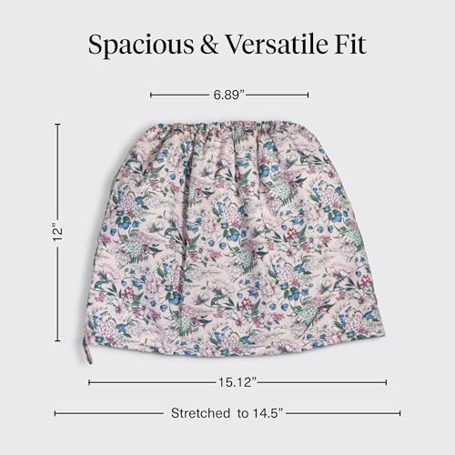 Image of Bridgerton x Kitsch Luxury Satin-Lined Flexi Shower Cap for Women, Wisteria | Shower Caps for Women Reusable Waterproof - Non-slip, Comfortable Quick-dry Hair Shower Cap for All Hair Types