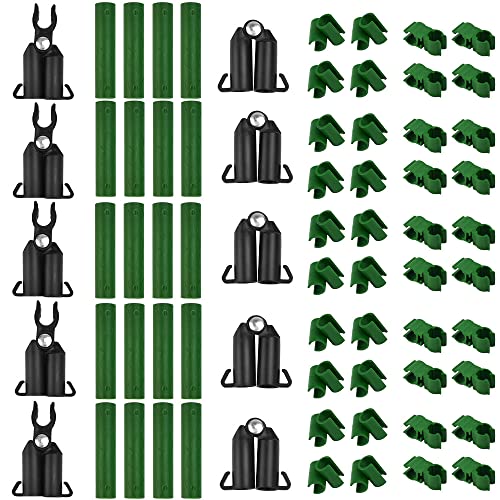 WETARENDA 70 Stk Pflanzenbinder Pflanzen Verbinder Kunststoff 11mm Pflanzenclips Kletterpflanzen Verstellbare Befestigung Clip Pflanzenhalter Kletterhilfe Pflanzenstützen Clips Plastik Verbindungsrohr Cover