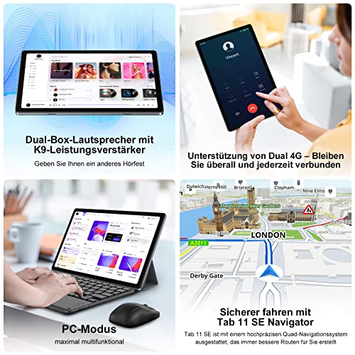 Blackview Tablet 10.36 Zoll Android 12 Tab 11 SE, Octa-core,14GB RAM+256GB ROM (1TB Erweiterung), 2K, 1200 * 2000 FHD+IPS,7680mAh, 8MP+13MP, Dual 4G/5G WLAN,Typ-C/Face ID/GPS/BT5.0, Grey – Bild 8