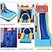 DREAMVAN Kids Bounce House with Blower Inflatable Bounce Houses Double Slide Climbing Wall and Ball Pit/Pool Splash Big Bouncy House Bouncing Rocket Jumping Castle Outdoor/Indoor,Ages 3-12 Years