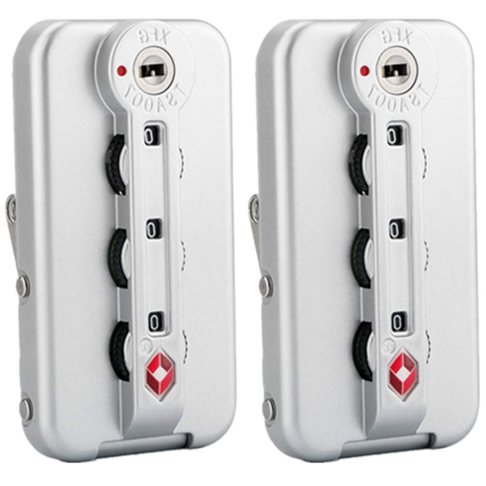 Set di una coppia lucchetti sicurezza argentati tipo K014#