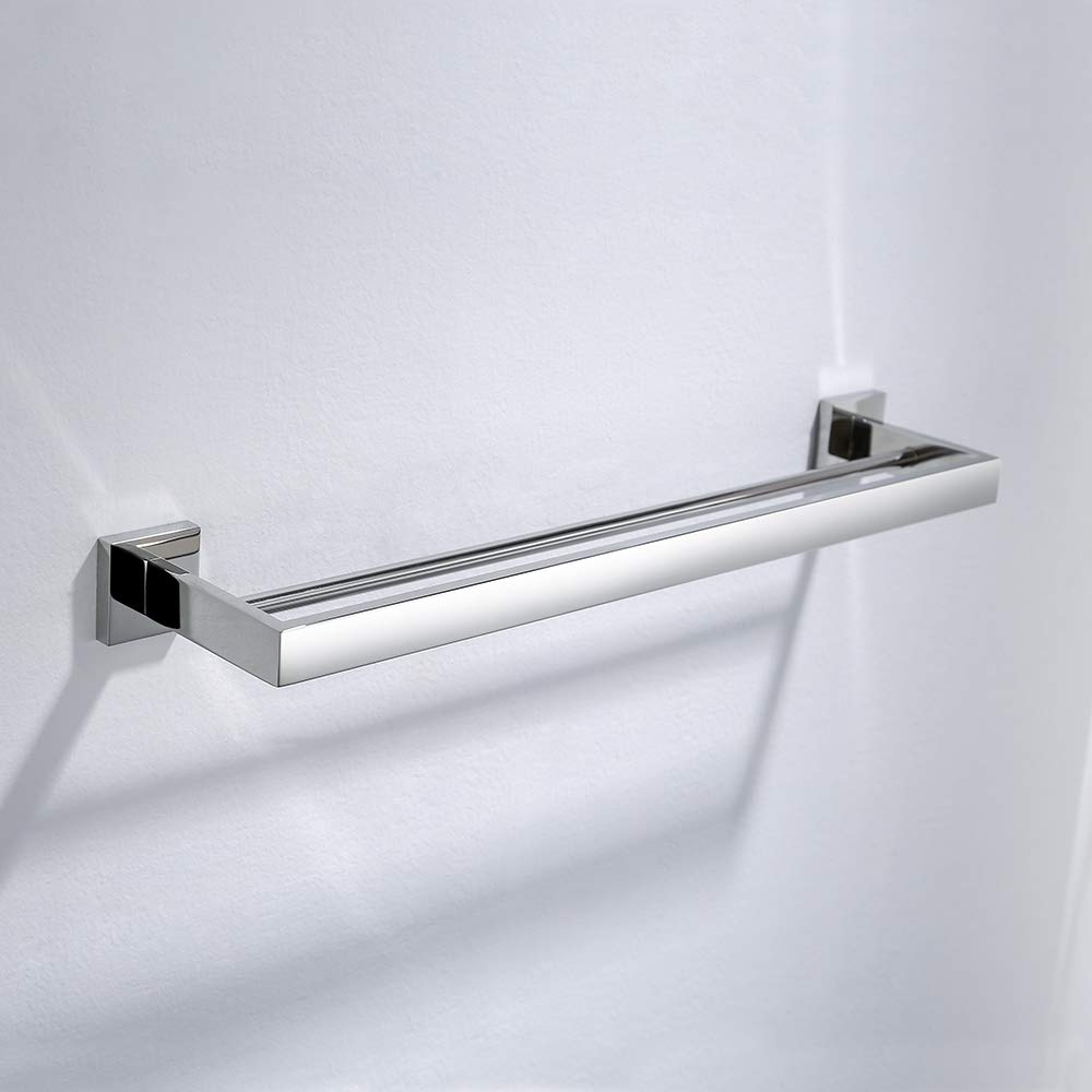 Turs SUS 304 Edelstahl-Handtuch-Rail-Bad-Regal mit Doppel-Stange-Handtuch-Rack Wandhalterung, polierte Oberfläche