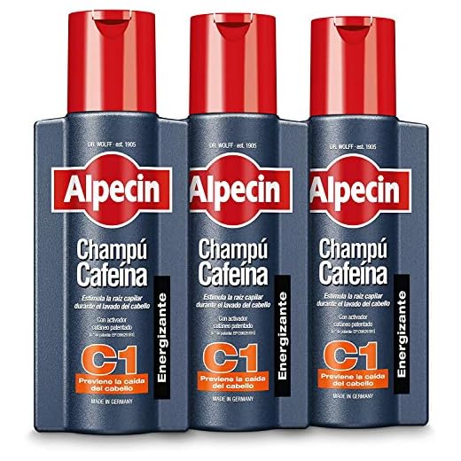 Alpecin Caffeine Shampoo C1 3x 250 ml | Champu anticaida hombre y con cafeina | Tratamiento para la caida del cabello | Alpecin Shampoo Anti Hair Loss Treatment Men