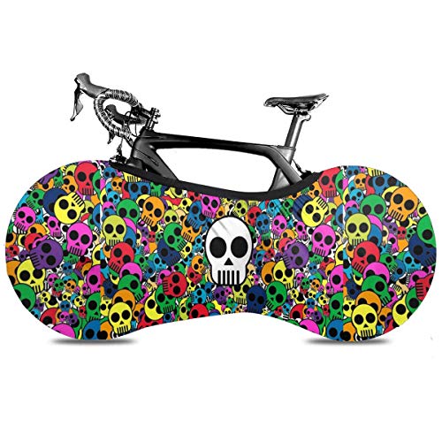 Create Magic Colorful Skull Bicycle Wheel Cover, Anti-dust Bike Indoor Storage Bag Scratch-Proof