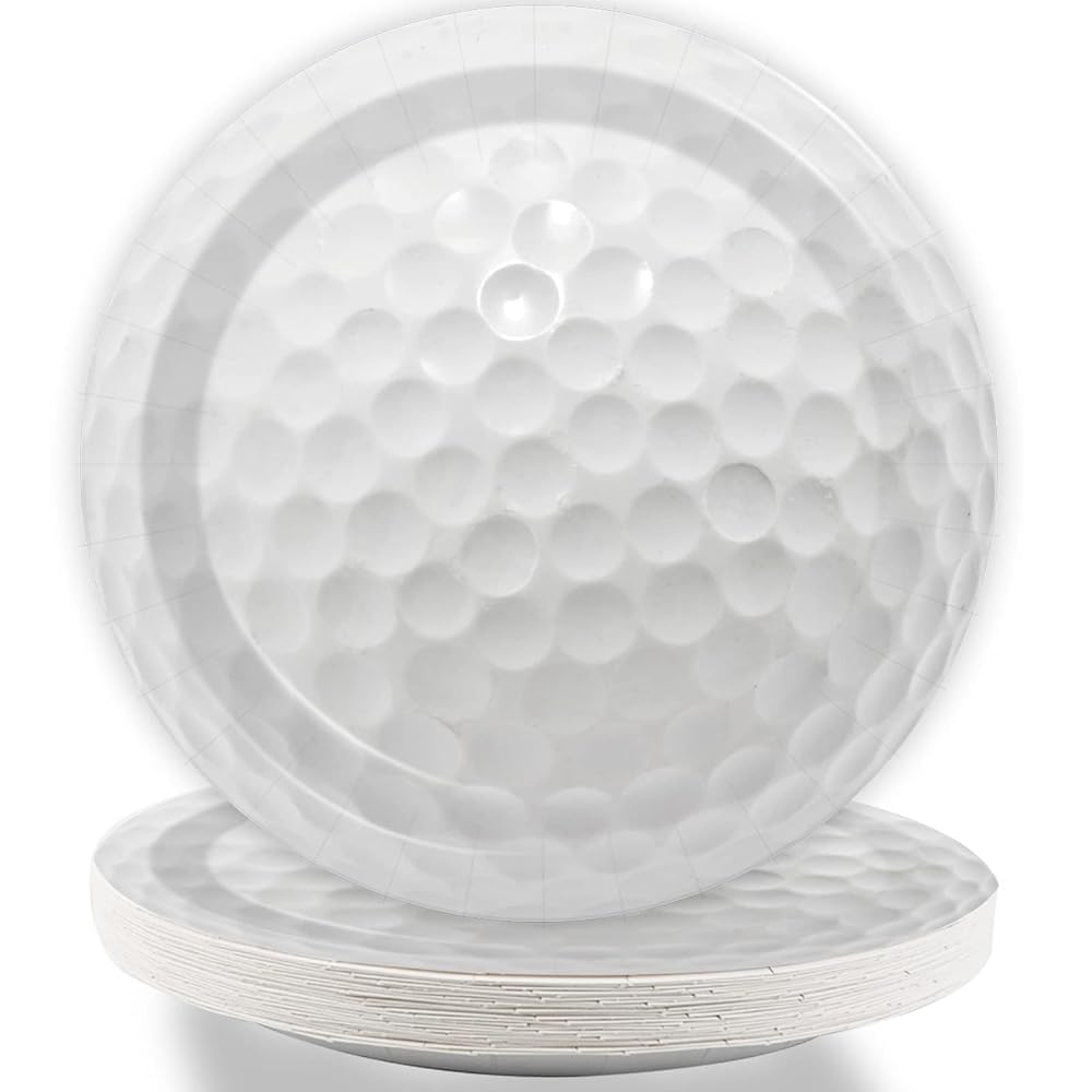 gisgfim 48 PCS Golf Paper Plates Birthday Party Supplies Disposable Golf Dessert Plates Sports Favors Decorations for Boy Baby Shower