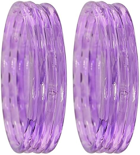 KRATUSH Women's Designer Plain Glossy Glass Kada Set For Women With Diamond Cut Design | Fancy Designer Glass Bangles | Tr...