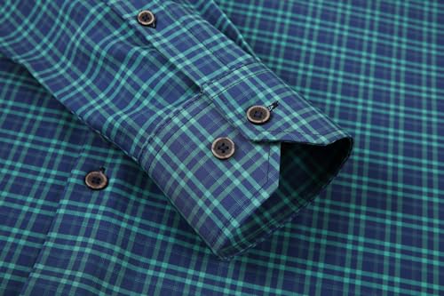 Alex Vando Mens Button Down Shirts Wrinkle Free 4-Way Stretch Print Business Casual Shirt