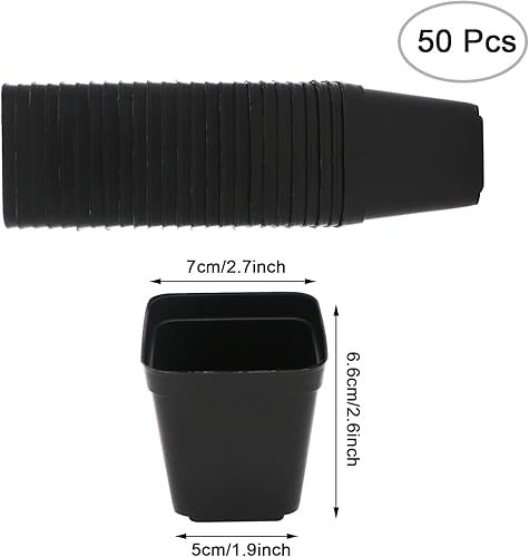 Miniatura 7 de GOETOR Macetas cuadradas para vivero, 100 unidades, contenedor duradero para iniciar plántulas o suculentas (2.2 pulgadas)