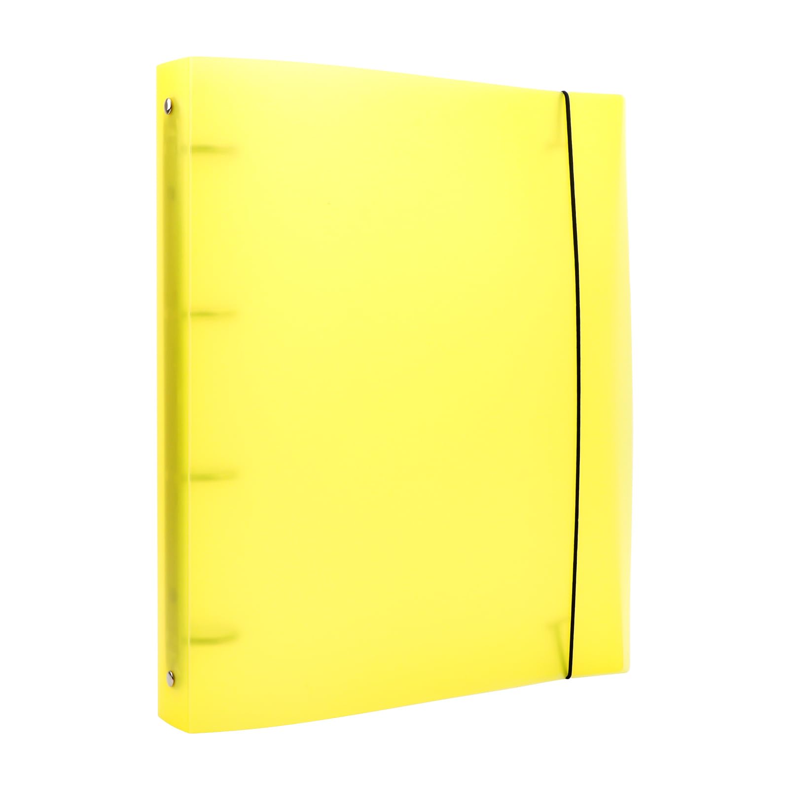 OTCRAFT A4 4 Ring Binder Cover Clean Transparent Soft PVC for Refillable Notebook Shell withMatte surfaceforStamp & Die Storage (Yellow)