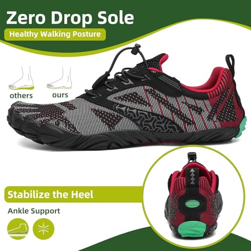 Image of SAGUARO Womens Mens Barefoot Shoes Minimalist Trail Runner Wide Toe Box Zero Drop Outdoor Cross Training Shoe