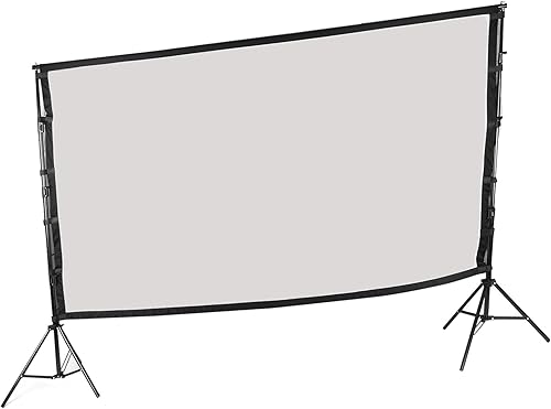 Miniatura 3 de Aramox 120 Inch Projector Screen, 169 HD Anti Crease White Polyester Portable Outdoor Movie Screen with Dual Tripod for Home Theater Office